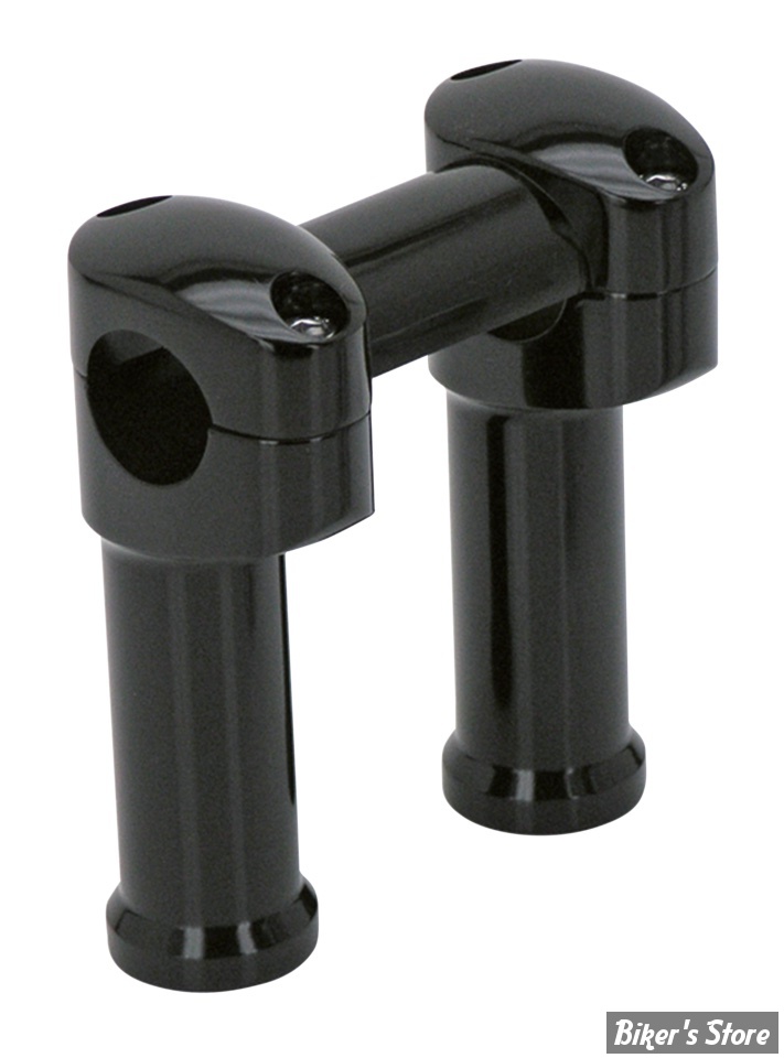 RISERS ZODIAC - HAUTEUR :  127MM - RISERS ZODIAC 2 PARTIES - RISERS POUR GROS GUIDONS - LISSE - HAUTEUR : 5" (12.5CM) - NOIR BRILLANT