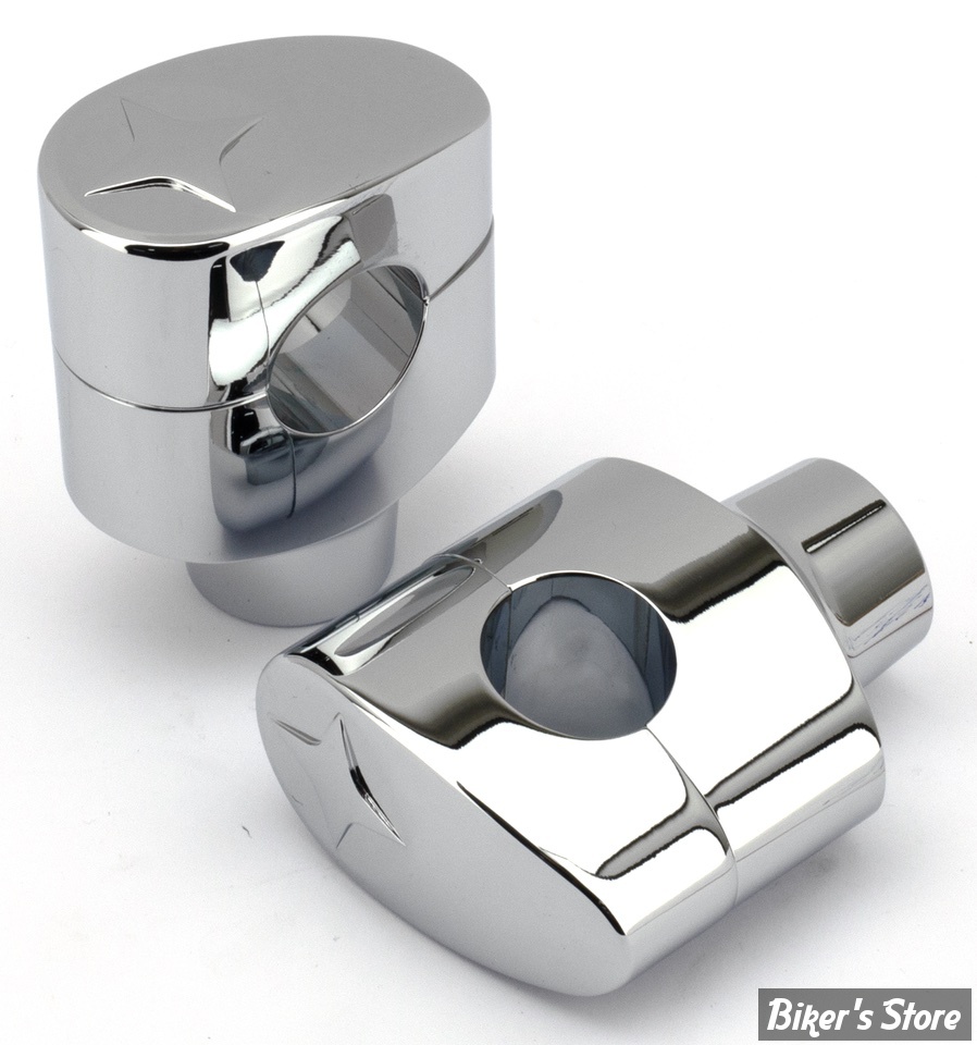 RISERS ZODIAC / LONE STAR - RISERS ZODIAC - OVALE CONIQUE FUSION - LONE STAR - HAUTEUR : 2" (50MM) - CHROME