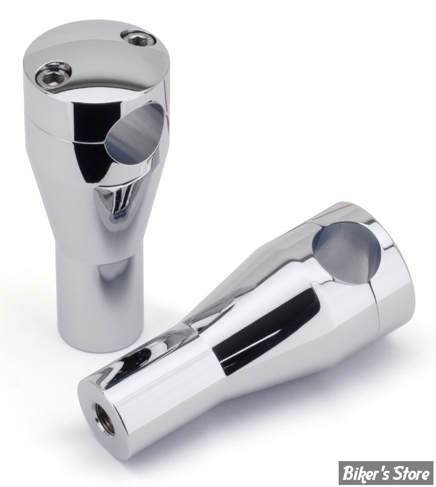 RISERS - HAUTEUR : 100MM / 4"- RISERS ZODIAC EN ALUMNIUM - BILLET ALUMINUM RISER SET - CHROME