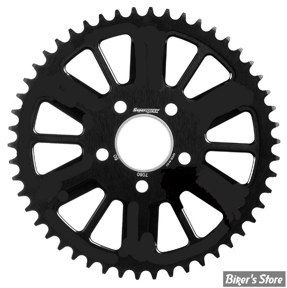- COURONNE 48 DENTS - SPORTSTER 86/92 / BIGTWIN 84UP - COURONNE DE ROUE ARRIERE EN ACIER SUPERSPROX - FINITION : NOIR 