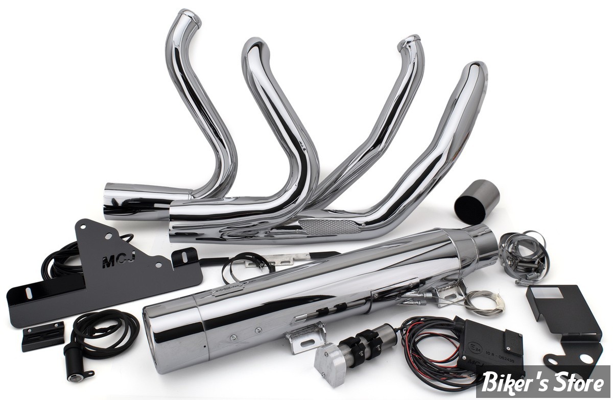  ECHAPPEMENT MCJ REGLABLE - SOFTAIL MILWAUKEE EIGHT FLFB / FLSTFI 2025UP - ROYAL 100 - FINITION : CHROME