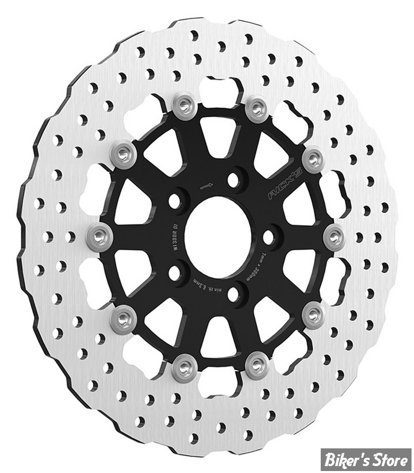 ECLATE DF - PIECE N° 01 - DISQUE FLOTTANT DE FREIN ARRIERE - TOURING 2008UP / LIVEWIRE 2020UP - OEM 41810-08 - RICK'S MOTORCYCLES - WAVE DESIGN - MODÈLE : WAVE - 20-WR20300-7