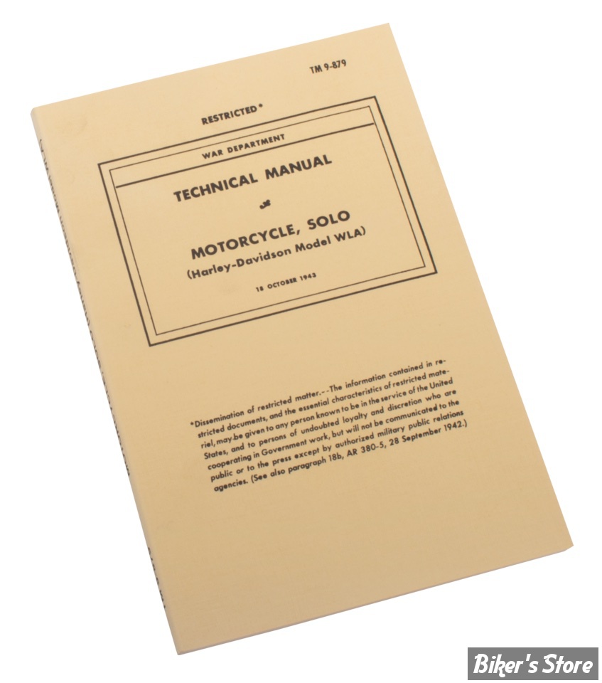 MANUEL D'ENTRETIEN / SERVICE MANUAL - 1940 WLA/WLC - OEM TM9-879 - SAMWEL - MANUAL, Technical, motorcycle solo, WLA/WLC - 1600543