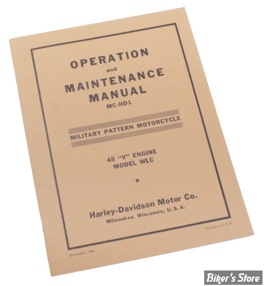 MANUEL D'ENTRETIEN / SERVICE MANUAL - 1942/1943 WLC - OEM MC-HD1 - SAMWEL - MANUAL, Operation and technical manual, WLC - 1600545