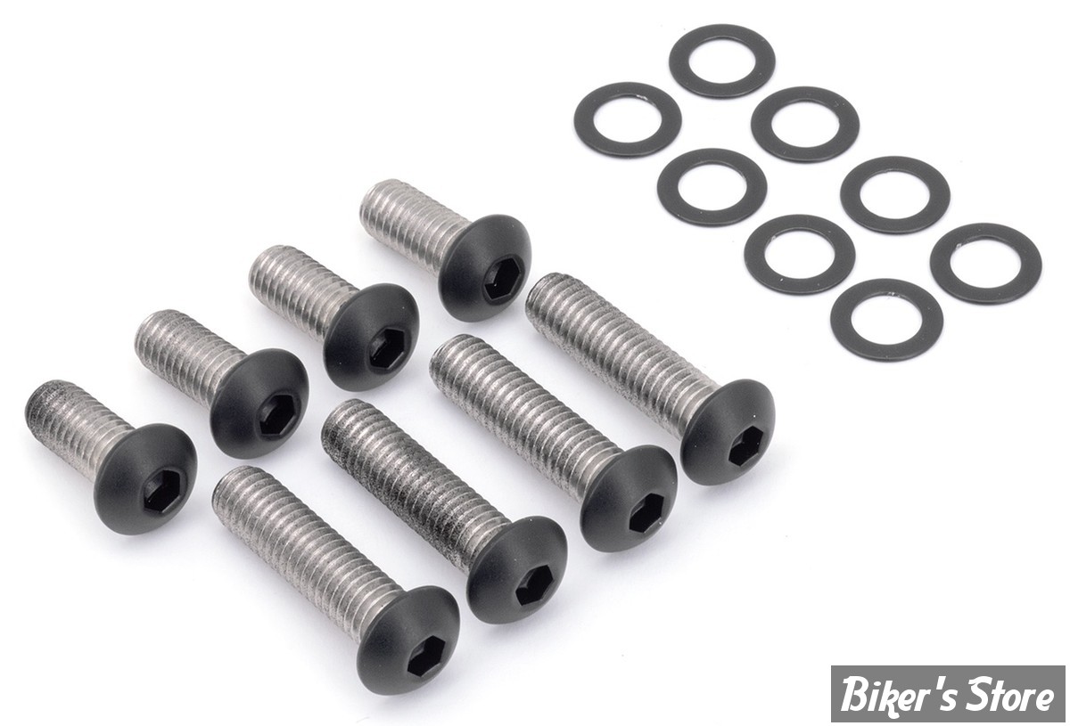 ECLATE O - PIECE N° 05 - KIT VISSERIE DE SABRES ET DE GB AR - SOFTAIL 07/17 - Screws4Bikes - NOIR BRILLANT -  FS.HD.2.sw
