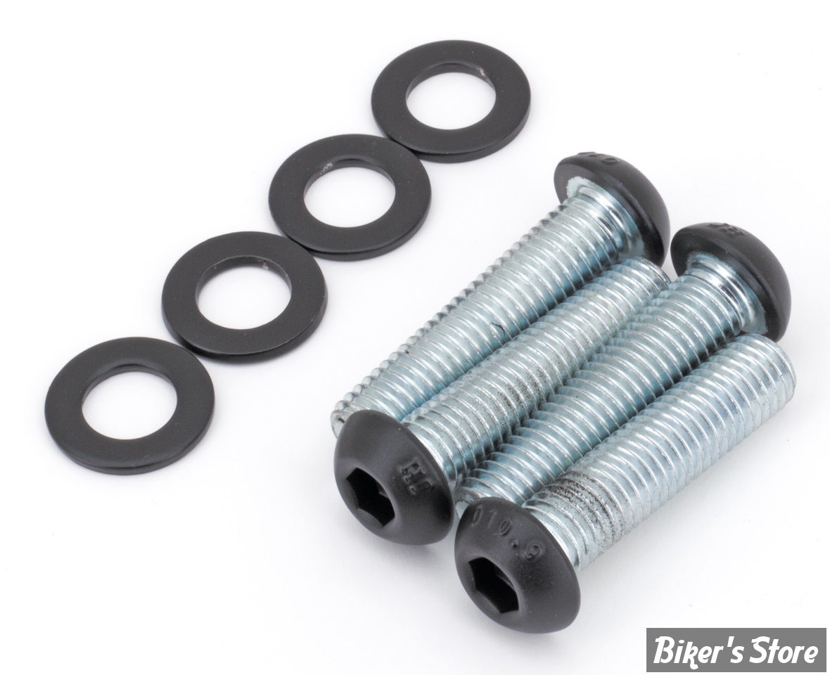 VISSERIE D'AMORTISSEURS - SPORTSTER RH975 - OEM 10201219 - SCREWS4BIKES - INOX / BTR NOIR BRILLANT - SD.HD.4.sw