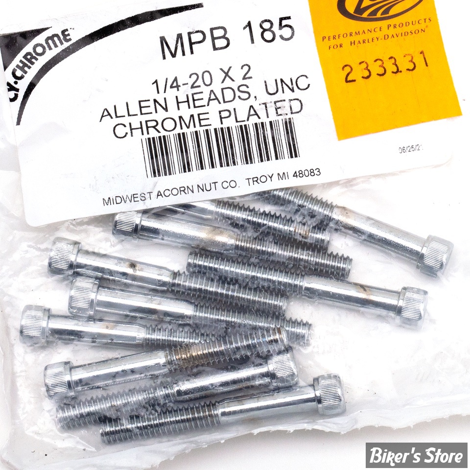 VIS TETE ALLEN / BTR - 1/4-20 X 51MM / 3/8" - OEM 4820A - CHROME - LES 10 PIECES