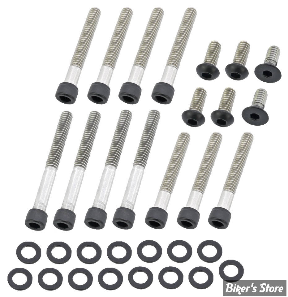 ECLATE I - PIECE N° 05 - KIT VISSERIE DE CARTER PRIMAIRE - SPORTSTER 91/03 - OEM 3479 / 3480 / 41191-74 / 6099 - SCREWS4BIKES - NOIR MAT