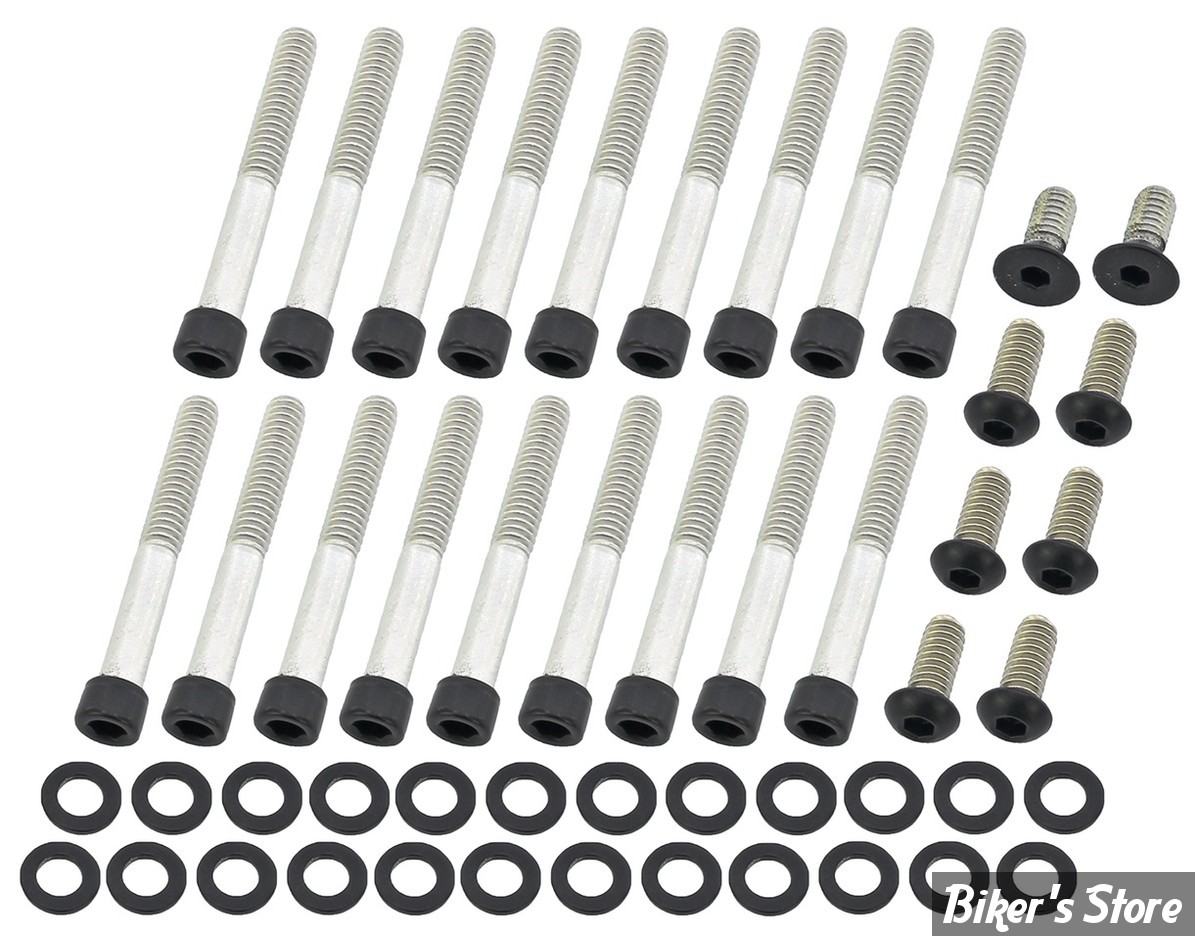 ECLATE I - PIECE N° 02 - KIT VISSERIE DE CARTER PRIMAIRE - SPORTSTER 04UP - OEM 943 / 4820A / 41191-74A - SCREWS4BIKES - NOIR MAT