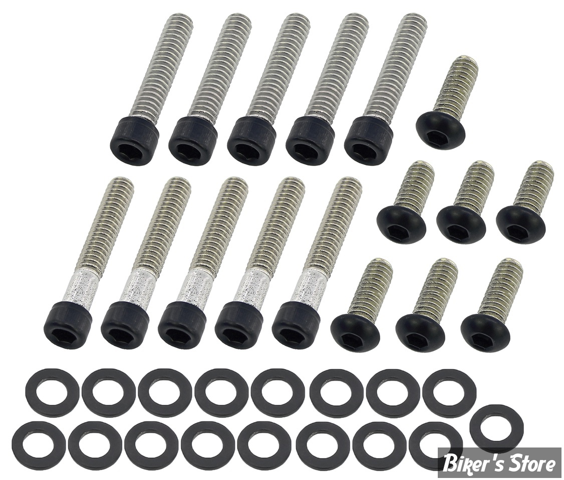 ECLATE I - PIECE N° 70 - KIT VISSERIE DE CARTER PRIMAIRE EXTERNE - TOURING 85/98 - OEM 4741 / 4814 / 4740 / 4813 - SCREWS4BIKES - NOIR MAT