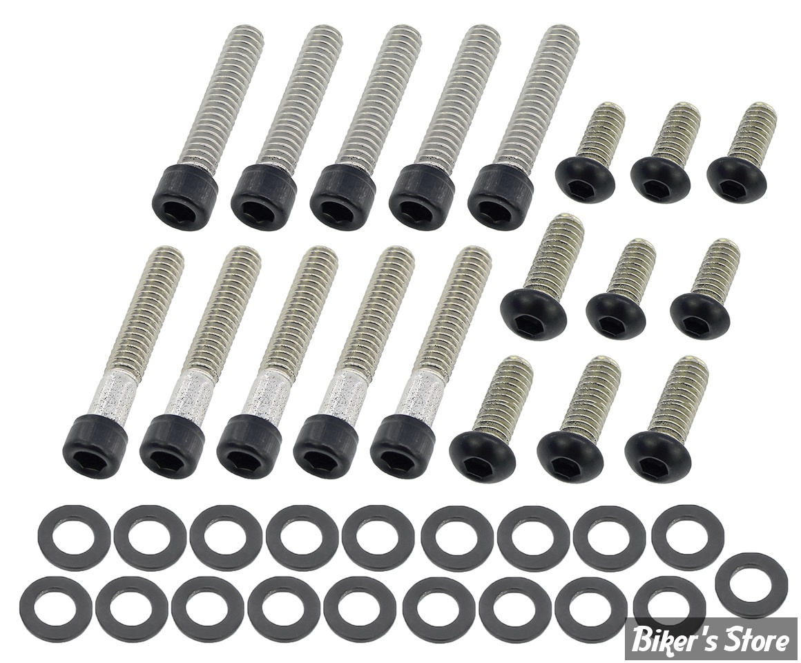 ECLATE I - PIECE N° 70 - KIT VISSERIE DE CARTER PRIMAIRE EXTERNE - TOURING 99/06 - OEM 4741 / 4814 / 4740 / 4813 - SCREWS4BIKES - NOIR MAT