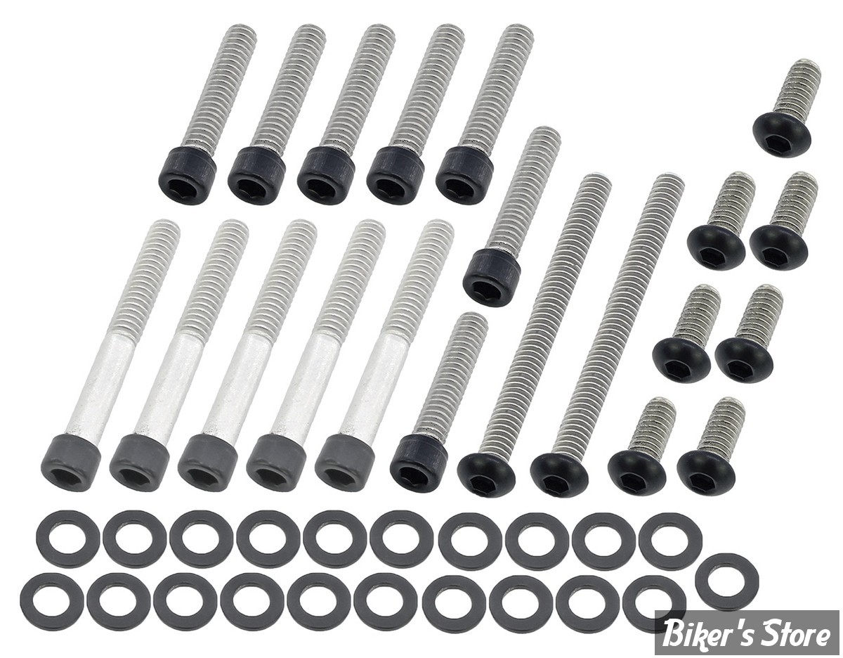 ECLATE I - PIECE N° 70 - KIT VISSERIE DE CARTER PRIMAIRE EXTERNE - SOFTAIL 99/06 / DYNA 99/05 - SCREWS4BIKES - NOIR MAT