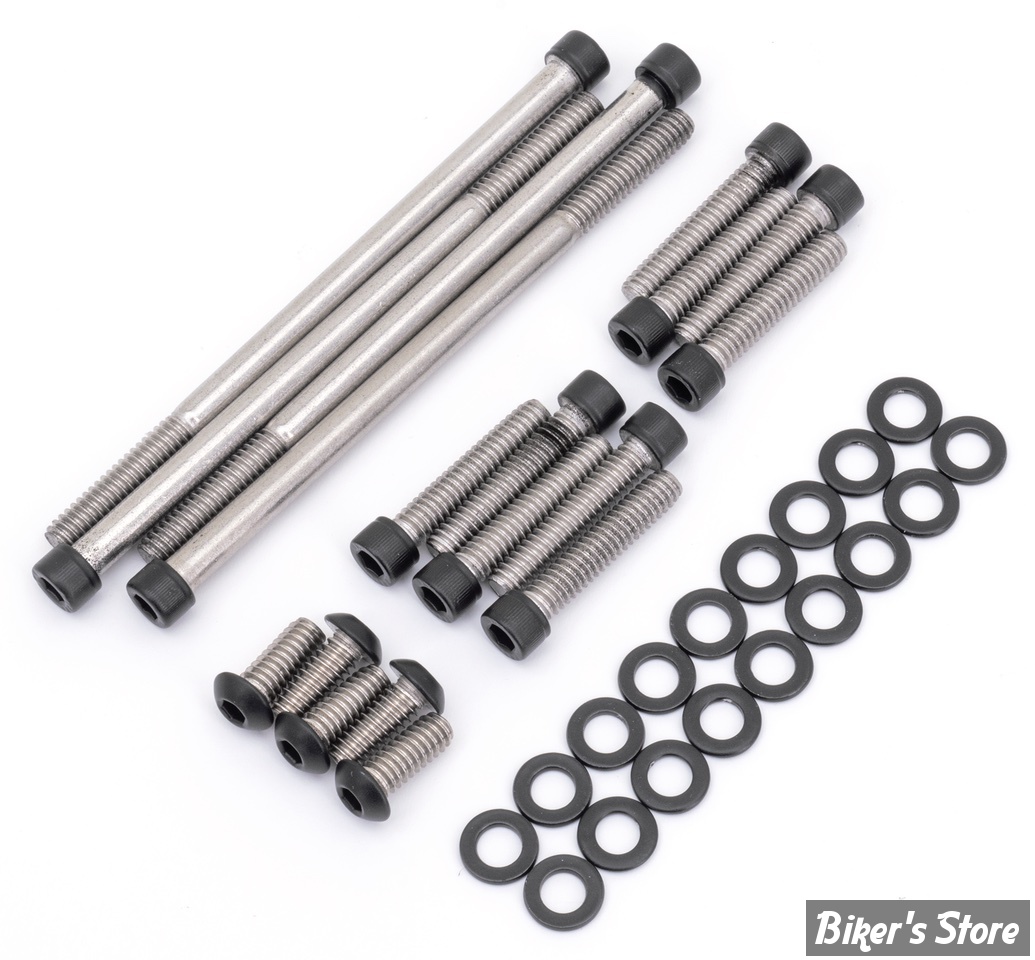 ECLATE I - PIECE N° 70 - KIT VISSERIE DE CARTER PRIMAIRE EXTERNE - SOFTAIL FXCW/C 08/11 / FXSB 13/17 - SCREWS4BIKES - NOIR MAT