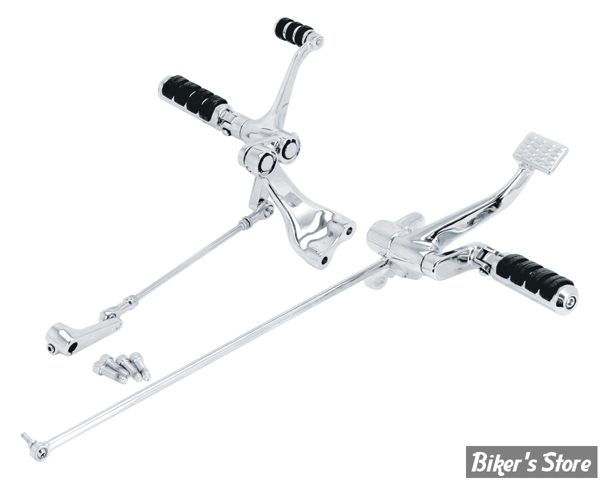 - COMMANDES AVANCEES - SPORTSTER 04/13 - LONGUEUR  STANDARD - OEM 33395-04 /  33395-06A - ZODIAC - CHROME