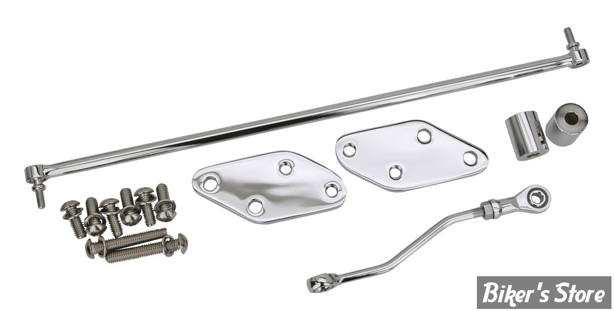 KIT DE DEPLACEMENT DE COMMANDES AVANCEES - RECUL - SPORTSTER 04/13 - REDUCED REACH CONVERSION KIT - CHROME - OEM 50700010 - ZODIAC