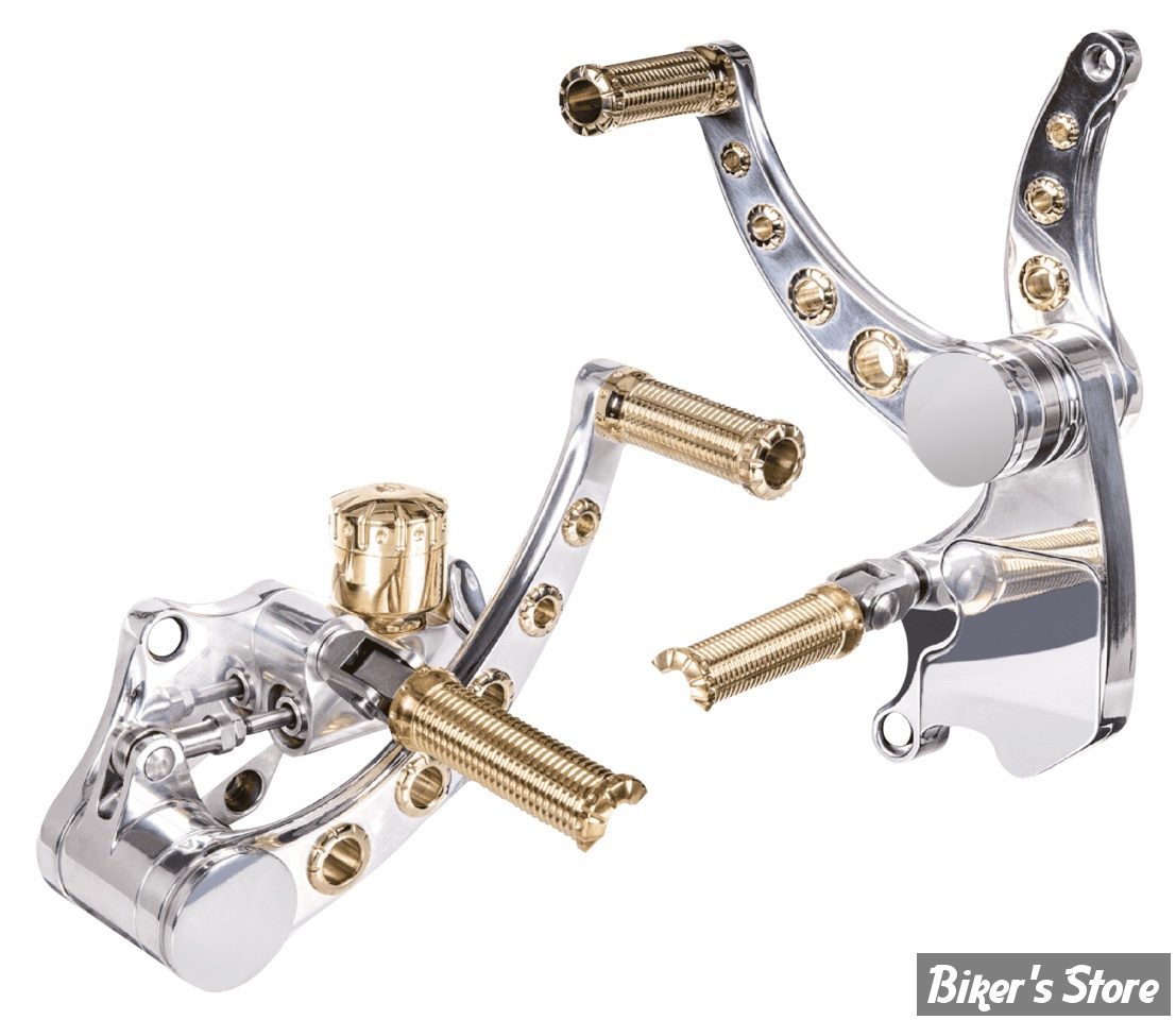 - COMMANDES AVANCEES - SOFTAIL 00/17  - VITY'S DESIGN - BILLET ALUMINIUM - LONGUEUR : STANDARD -  POLI / DIAMOND LAITON - MFC001PBR