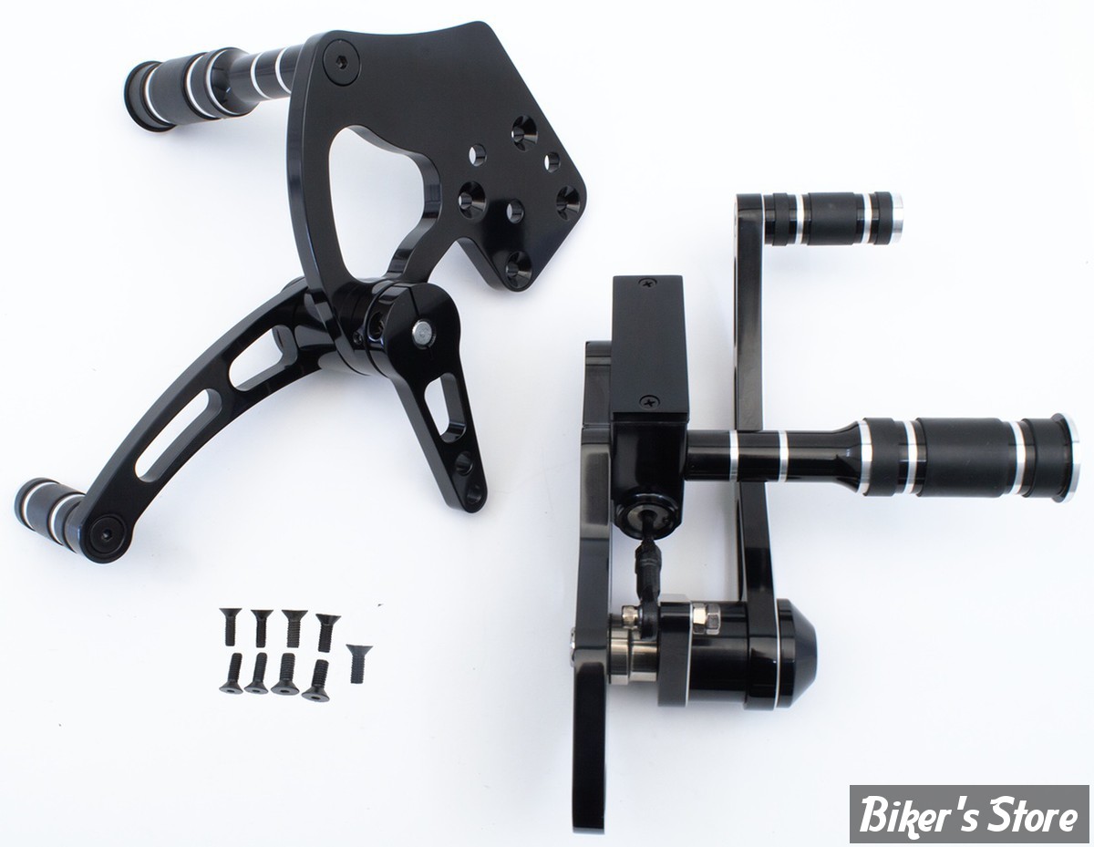 COMMANDES AVANCEES +2" - SOFTAIL 84/99 / BIGTWIN 58/84 - ZODIAC - NOIR - + 2"
