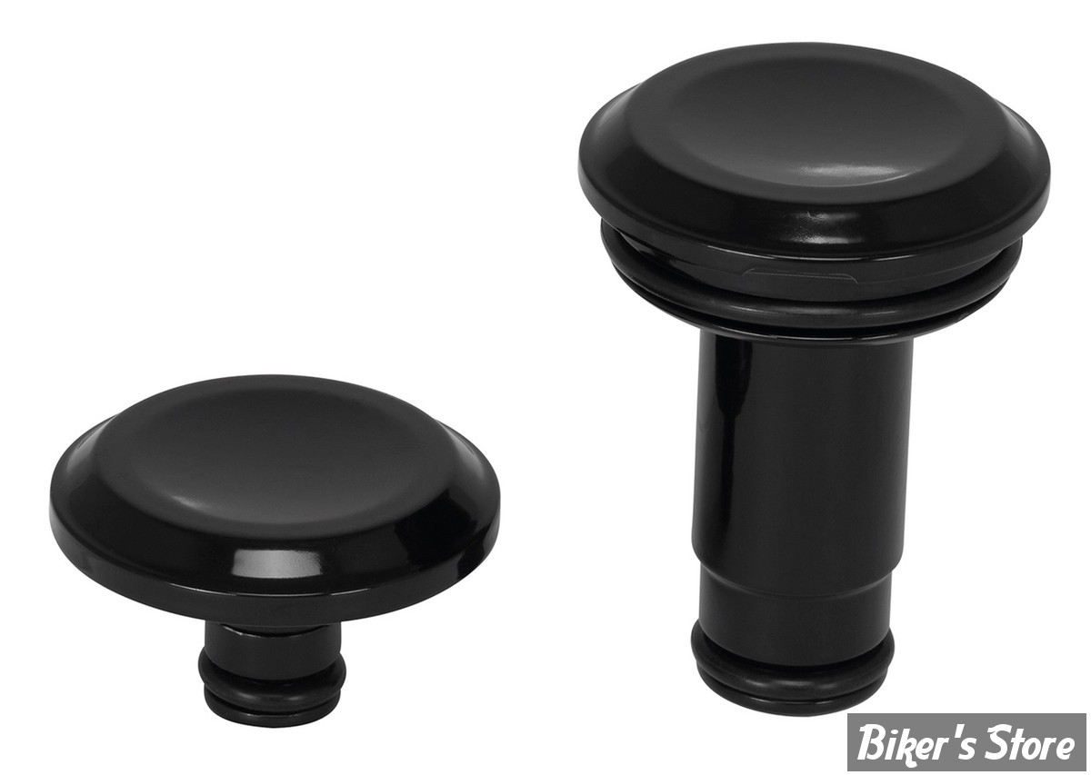 CACHES AXES DE ROUE AVANT - SOFTAIL MILWAUKEE EIGHT - SOFTAIL M8 FLSB 2018UP - RICK'S MOTORCYCLES - LISSE - NOIR - S8-3SG1000-0