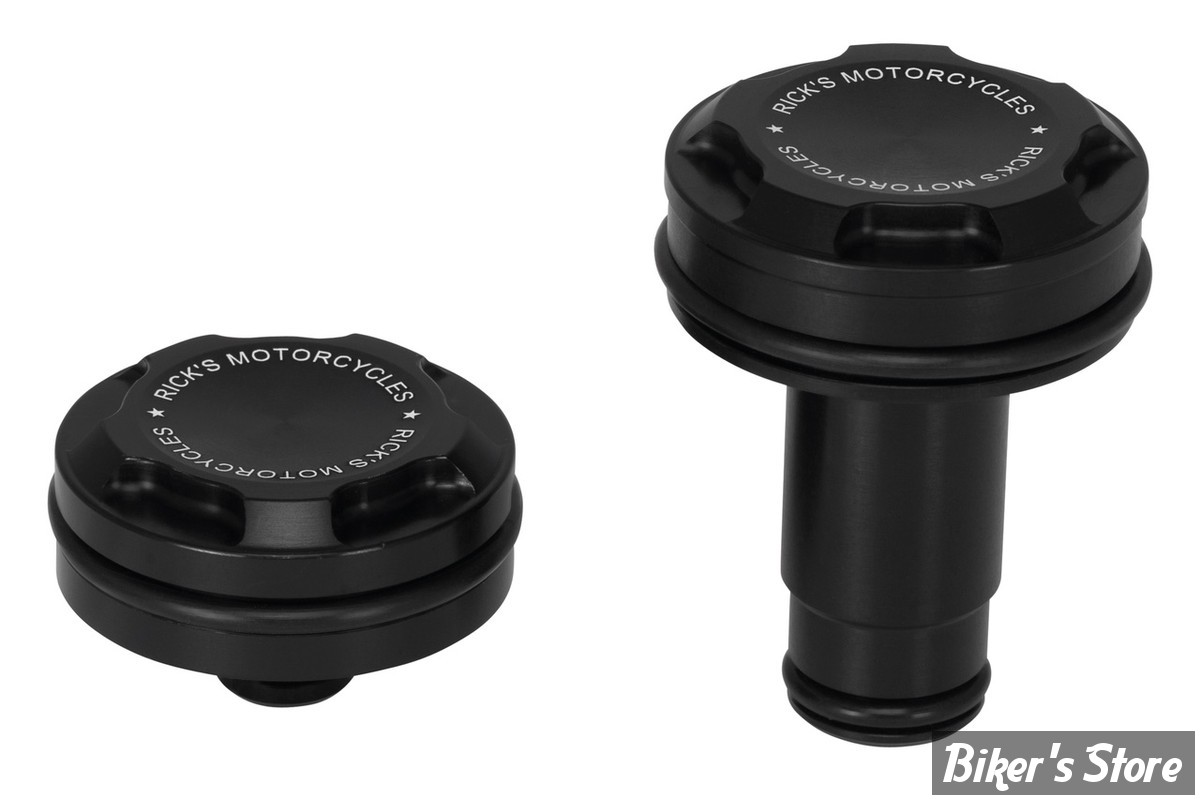 CACHES AXES DE ROUE AVANT - SOFTAIL MILWAUKEE EIGHT - SOFTAIL M8 FXFB/S 2018UP - RICK'S MOTORCYCLES - PREMIUM - NOIR - S8-3BO1500-0