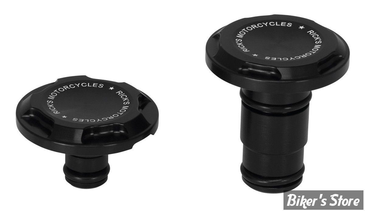 CACHES AXES DE ROUE AVANT - SOFTAIL MILWAUKEE EIGHT - SOFTAIL M8 FLDE / FLFB / FXBB / FXBR / FXLR / FXST 2018UP - RICK'S MOTORCYCLES - PREMIUM - NOIR - S8-3001500-0