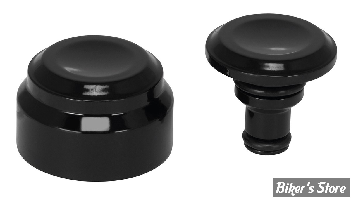 ECLATE O - PIÈCE N° 19/20 - CACHES AXES D'AXE DE BRAS OSCILLANT - SOFTAIL M8 FLDE / FLHC / FLSB / FLSL / FXBB / FXLR / FXRTS / FXST - RICK'S MOTORCYCLES - LISSE - NOIR -