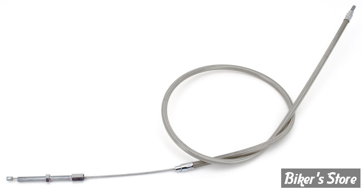 CABLE D'EMBRAYAGE POUR SPORTSTER 71/85 - LONGUEUR : 122CM - OEM 00000-00 - ZODIAC - TRESSÉ GAINÉ