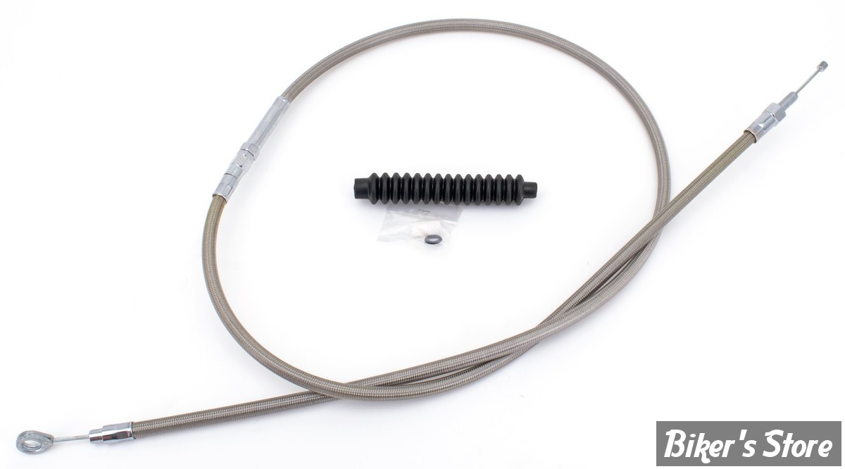 CABLE D'EMBRAYAGE POUR SPORTSTER 86UP - LONGUEUR : 147.00 CM - OEM 38702-05 / A - ZODIAC - TRESSÉ GAINÉ