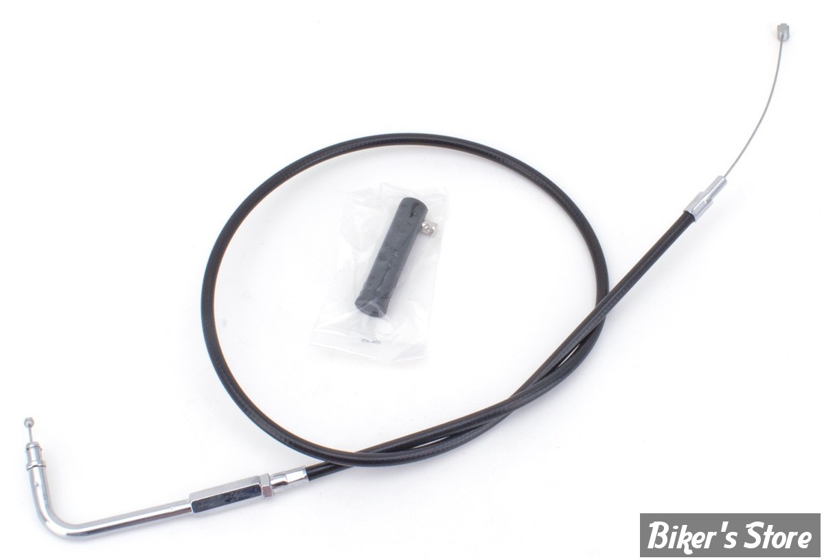 CABLE DE TIRAGE POUR BIGTWIN & SPORTSTER 96UP - LONGUEUR : 86.00CM - OEM 56343-96 / 56343-01 - ZODIAC - FINITION : NOIR
