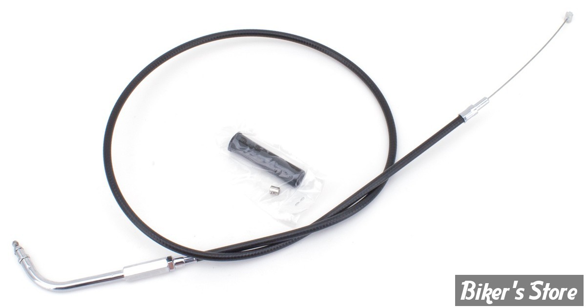 CABLE DE TIRAGE POUR BIGTWIN & SPORTSTER 96UP - LONGUEUR : 94.00CM - OEM 56306-96 - ZODIAC - FINITION : NOIR