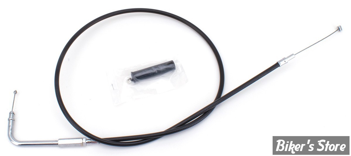 CABLE DE TIRAGE POUR BIGTWIN & SPORTSTER 96UP - LONGUEUR : 99.00CM - OEM 00000-00 - ZODIAC - FINITION : NOIR