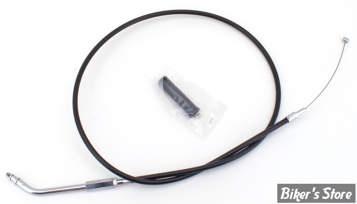 CABLE DE TIRAGE POUR BIGTWIN & SPORTSTER 96UP - LONGUEUR :102.00CM - OEM 00000-00 - ZODIAC - FINITION : NOIR