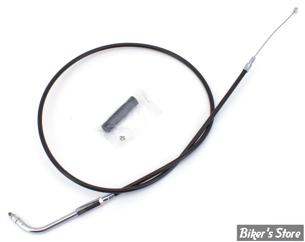 CABLE DE TIRAGE POUR BIGTWIN & SPORTSTER 96UP - LONGUEUR :104.00CM - OEM 56327-96 - ZODIAC - FINITION : NOIR