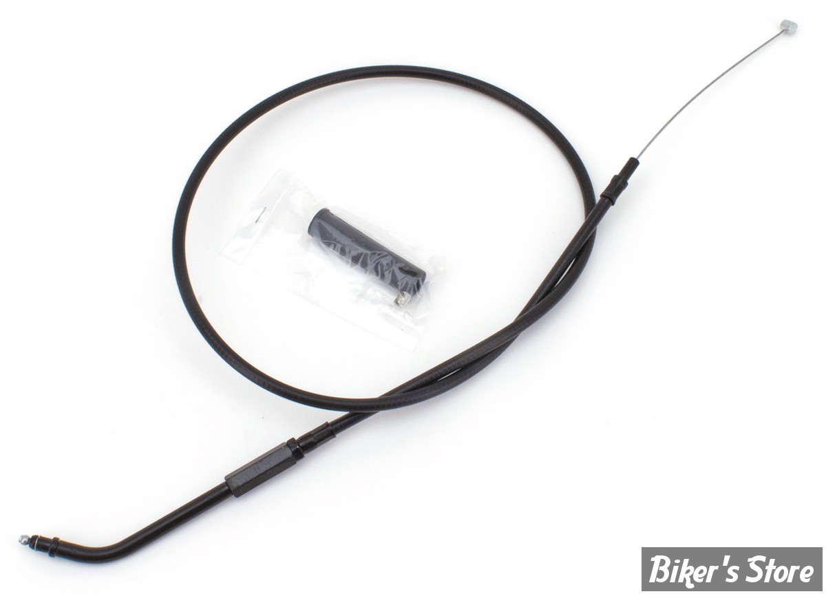 CABLE DE TIRAGE POUR BIGTWIN & SPORTSTER 96UP - LONGUEUR : 86.00CM - OEM 55785-11 - ZODIAC - FINITION : TOUT NOIR