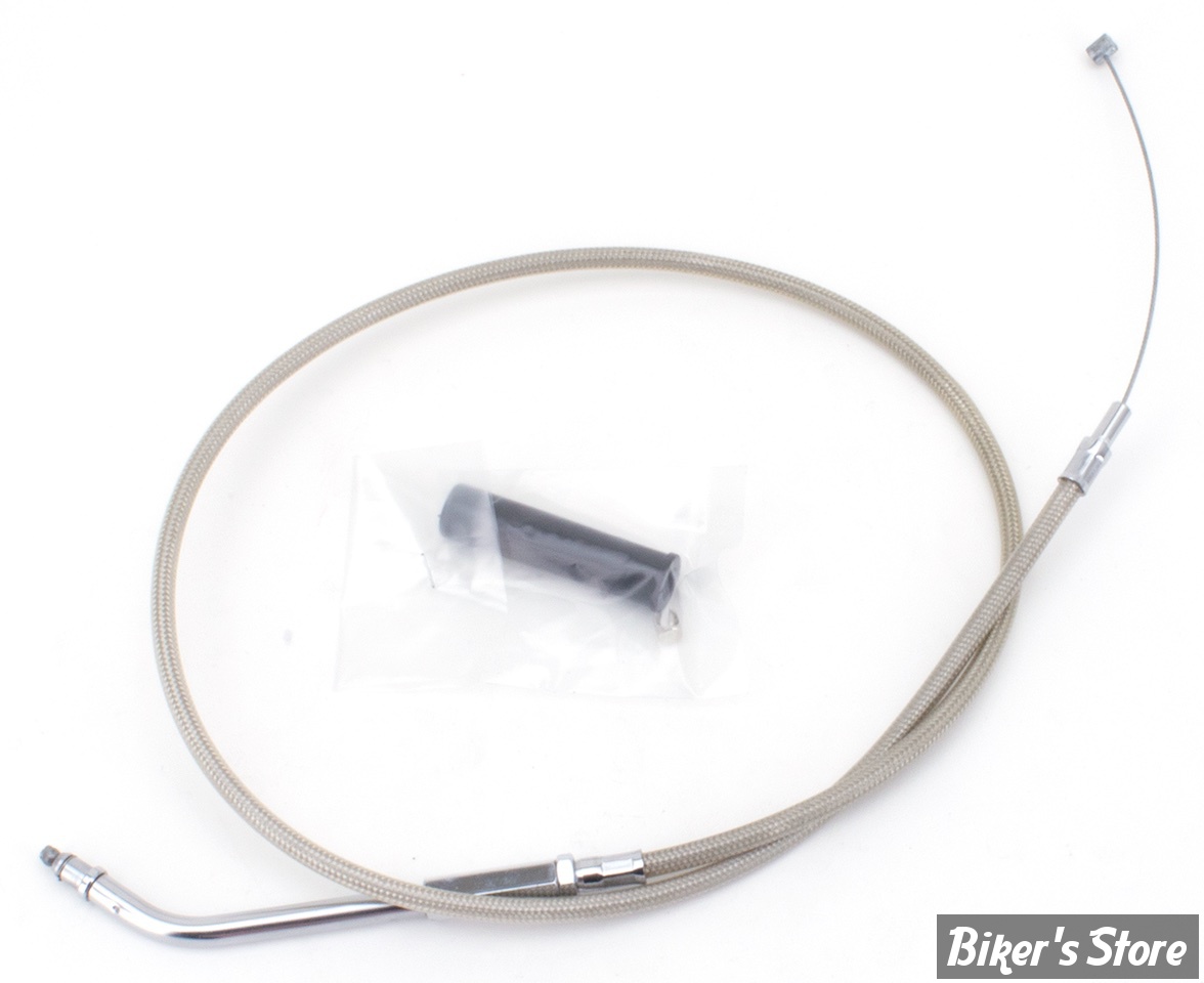 CABLE DE TIRAGE POUR BIGTWIN & SPORTSTER 96UP - LONGUEUR :102.00CM - OEM 00000-00 - ZODIAC - FINITION : TRESSÉ GAINÉ