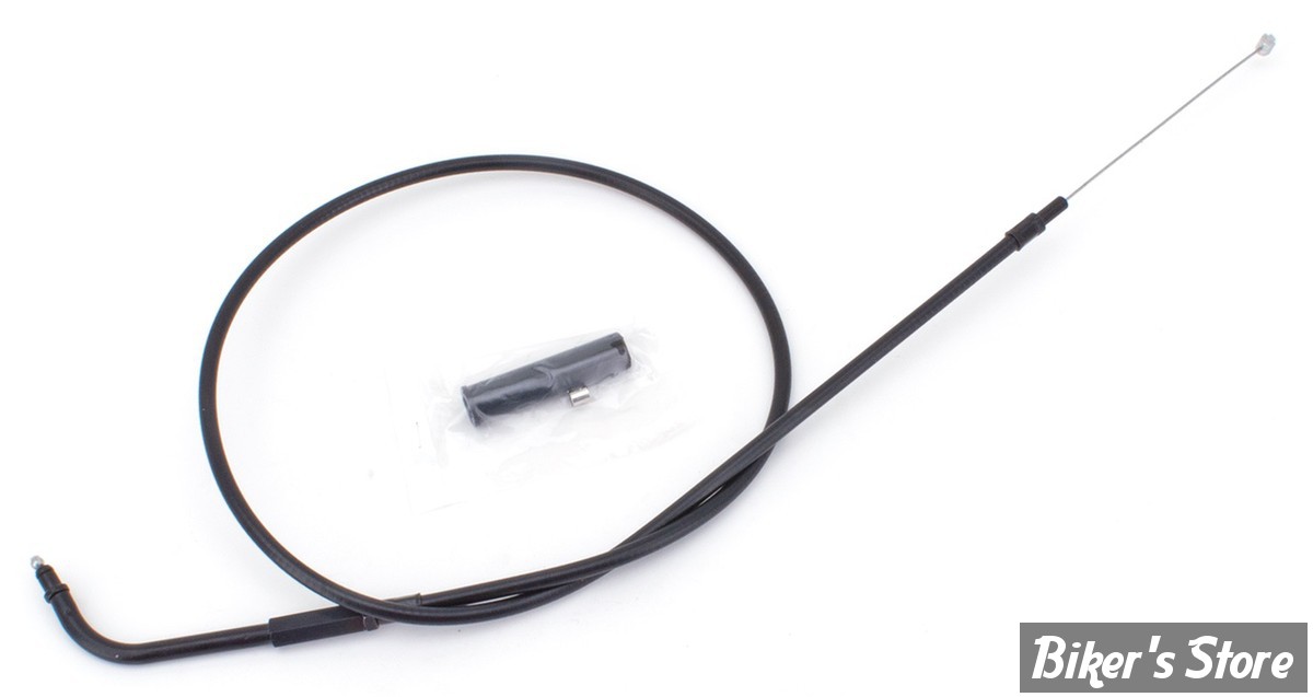 CABLE DE TIRAGE POUR BIGTWIN & SPORTSTER 96UP - LONGUEUR : 94.00CM - OEM 56306-96 - ZODIAC - FINITION : TOUT NOIR