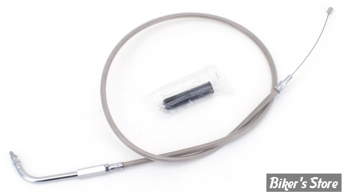 CABLE DE TIRAGE POUR BIGTWIN & SPORTSTER 96UP - LONGUEUR : 94.00CM - OEM 56306-96 - ZODIAC - FINITION : TRESSÉ GAINÉ
