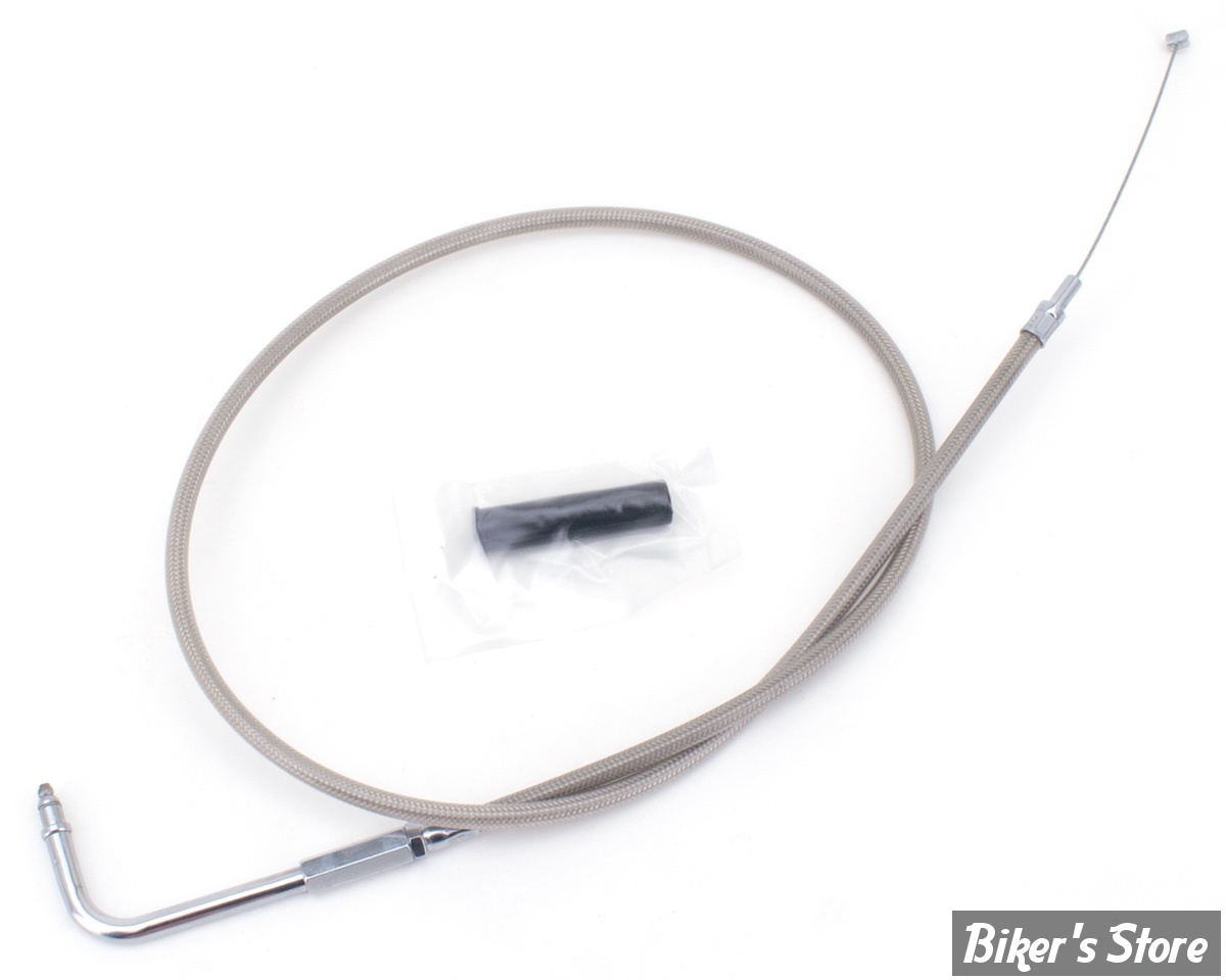 CABLE DE TIRAGE POUR BIGTWIN & SPORTSTER 96UP - LONGUEUR : 99.00CM - OEM 00000-00 - ZODIAC - FINITION : TRESSÉ GAINÉ