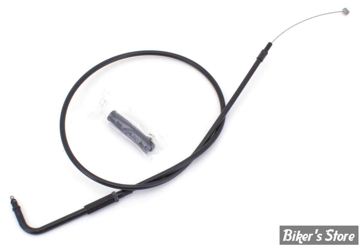 CABLE DE TIRAGE POUR BIGTWIN & SPORTSTER 96UP - LONGUEUR : 84.00CM - OEM 00000-00 - ZODIAC - FINITION : TOUT NOIR