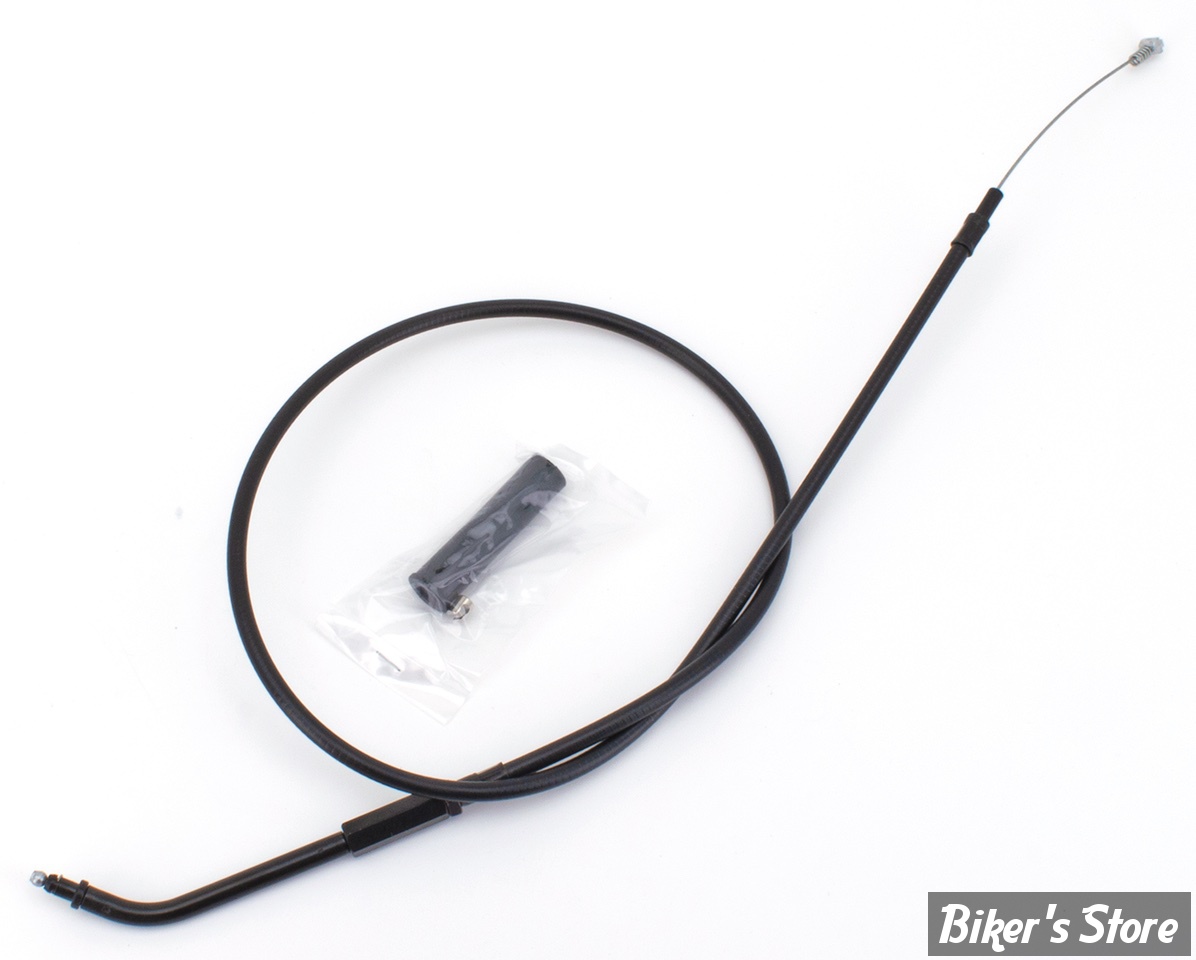 CABLE DE RETOUR POUR BIGTWIN & SPORTSTER 96UP - LONGUEUR : 86 CM - OEM 55786-11 - ZODIAC - FINITION : TOUT NOIR