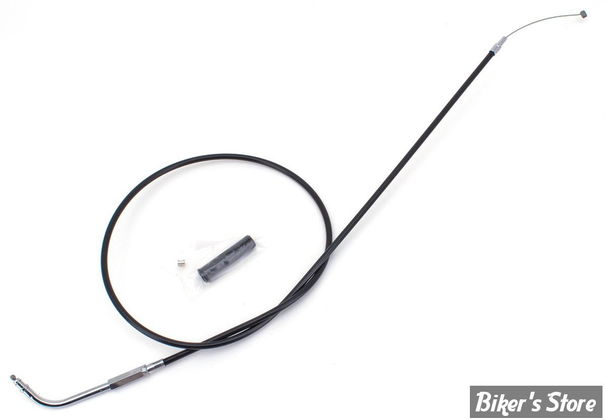 CABLE DE TIRAGE POUR BIGTWIN & SPORTSTER 96UP - LONGUEUR :120.00CM - OEM 00000-00 - ZODIAC - FINITION : NOIR