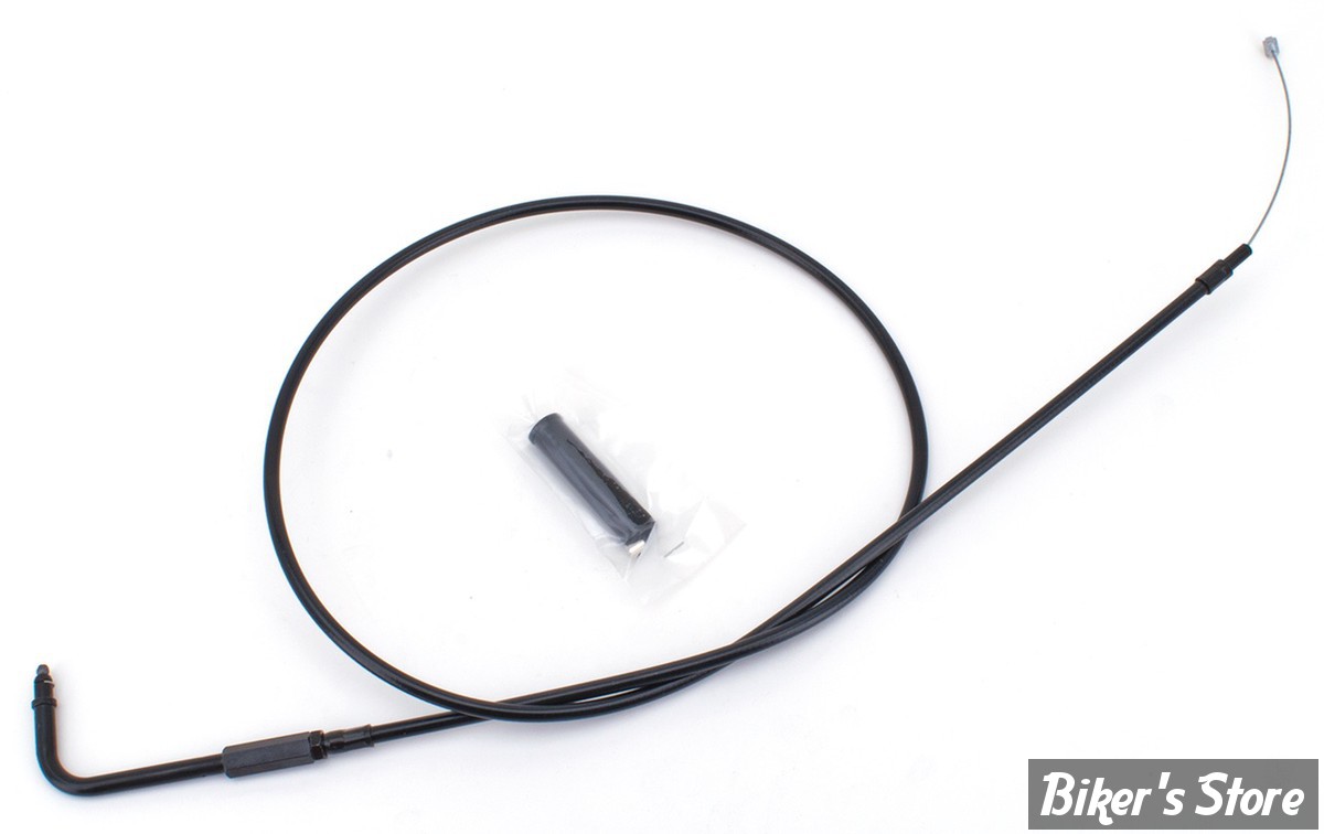 CABLE DE TIRAGE POUR BIGTWIN & SPORTSTER 96UP - LONGUEUR :112.00CM - OEM 56327-96 - ZODIAC - FINITION : TOUT NOIR