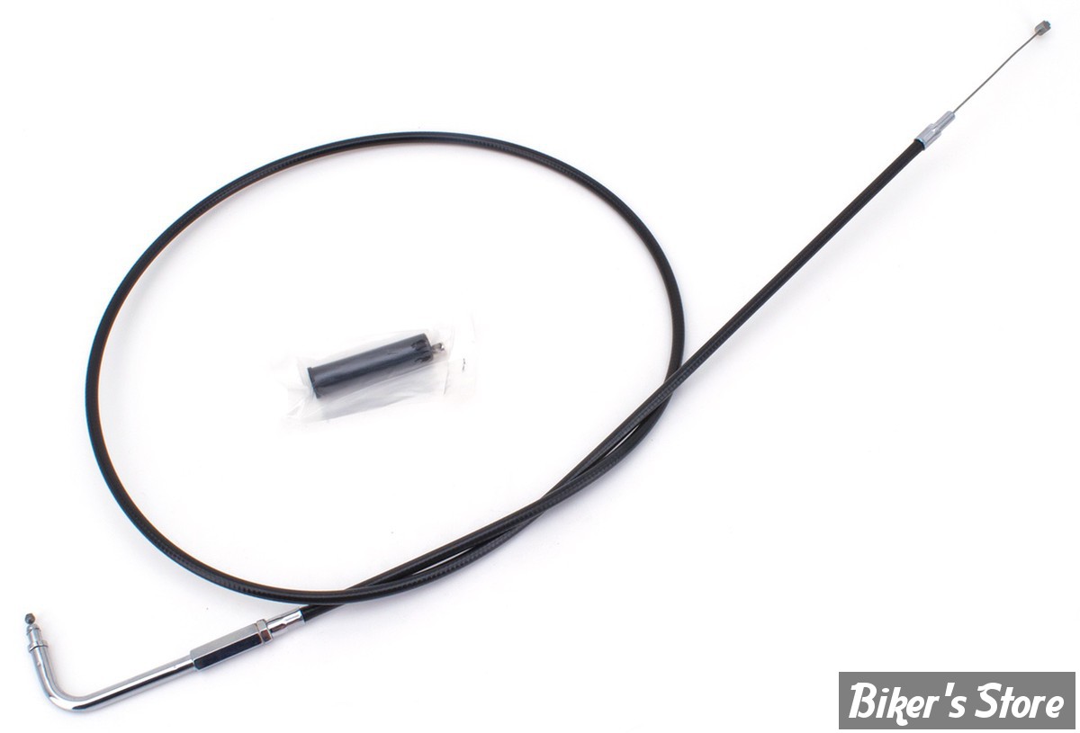CABLE DE RETOUR POUR BIGTWIN & SPORTSTER 96UP - LONGUEUR :130CM - OEM 00000-00 - ZODIAC - FINITION : NOIR