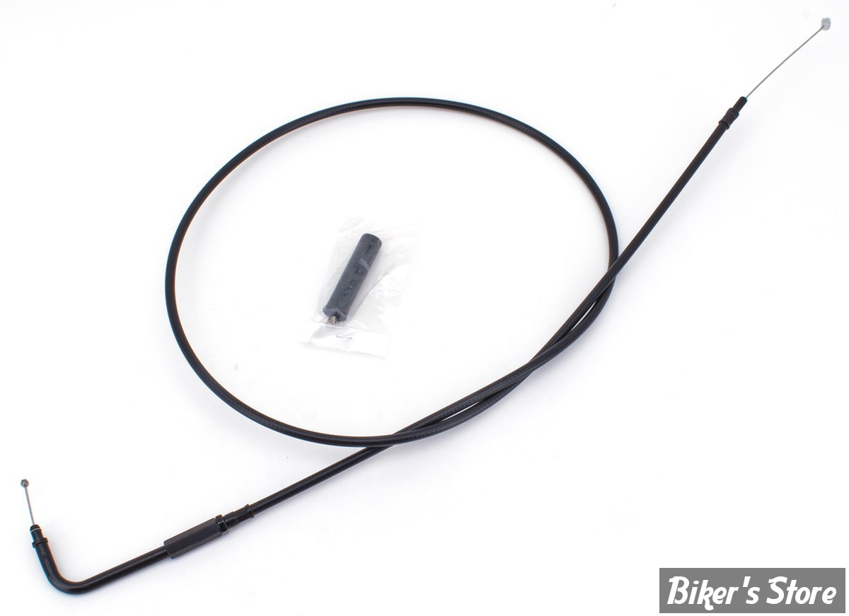CABLE DE RETOUR POUR BIGTWIN & SPORTSTER 96UP - LONGUEUR :130CM - OEM 00000-00 - ZODIAC - FINITION : TOUT NOIR
