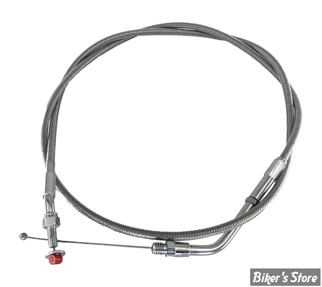 CABLE DE TIRAGE POUR BIGTWIN & SPORTSTER AVEC MIKUNI HS 40 - LONGUEUR :104 CM - BIGTWIN / SPORTSTER 1986/1995 - BARNETT - INOX