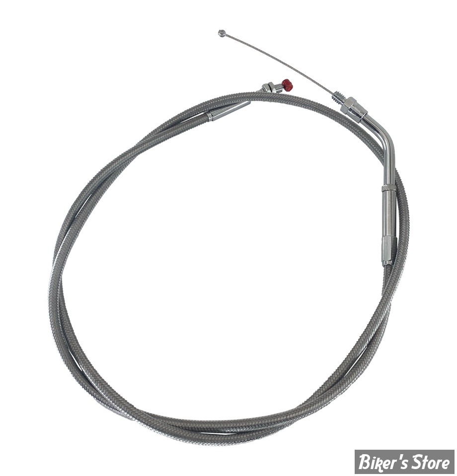 CABLE DE RETOUR POUR BIGTWIN & SPORTSTER AVEC MIKUNI HS 40 - LONGUEUR :104CM - BIGTWIN / SPORTSTER 1981/1995 - BARNETT - INOX