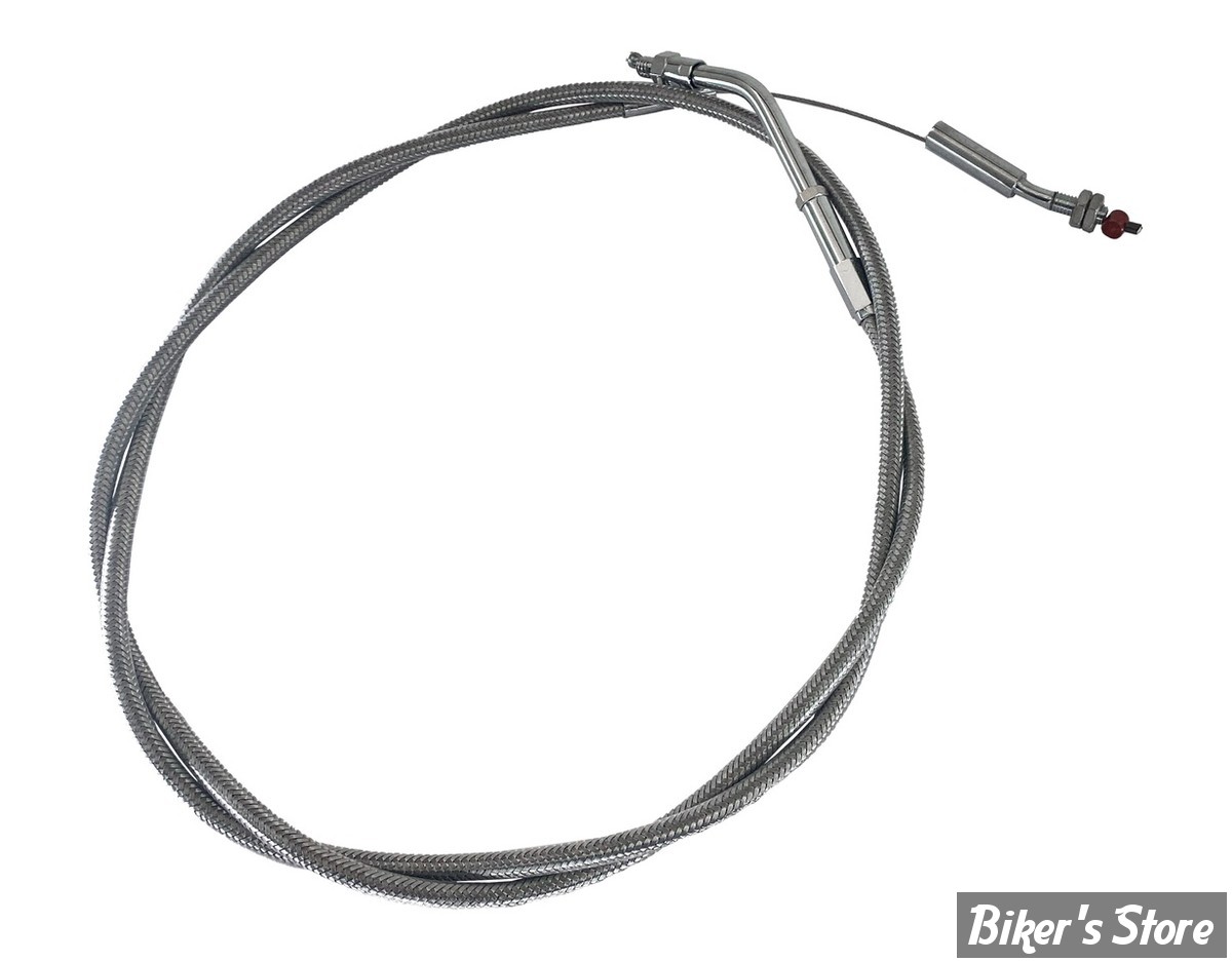 CABLE DE RETOUR POUR BIGTWIN & SPORTSTER AVEC MIKUNI HS 40 - LONGUEUR :119CM - BIGTWIN / SPORTSTER 1981/1995 - BARNETT - INOX