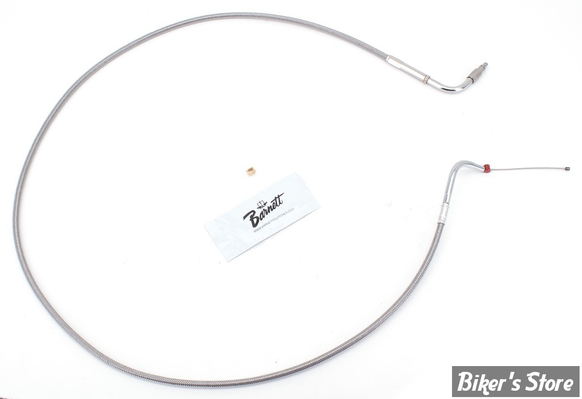 CABLE DE TIRAGE POUR BIGTWIN & SPORTSTER AVEC MIKUNI HSR 42/45 - LONGUEUR :114 CM - 1996UP - BARNETT - INOX
