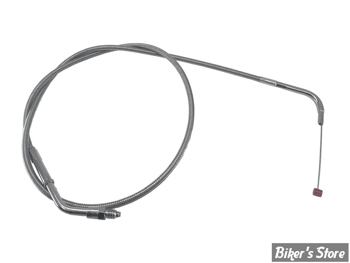 CABLE DE TIRAGE POUR BIGTWIN & SPORTSTER AVEC MIKUNI HSR 42/45 - LONGUEUR :109 CM - 1986/1995 - BARNETT - INOX