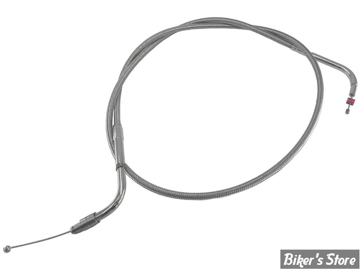 CABLE DE TIRAGE POUR BIGTWIN & SPORTSTER AVEC MIKUNI HSR 42/45 - LONGUEUR :100 CM - 1996UP - BARNETT - TRESSÉ GAINÉ
