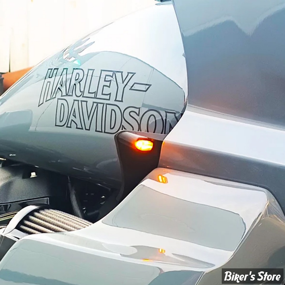 2 - CLIGNOTANTS AVANT / DEFLECTEURS - DOMINATOR  - SOFTAIL M8 FXLRST 22UP - ST LED FAIRING TURNSIGNALS 